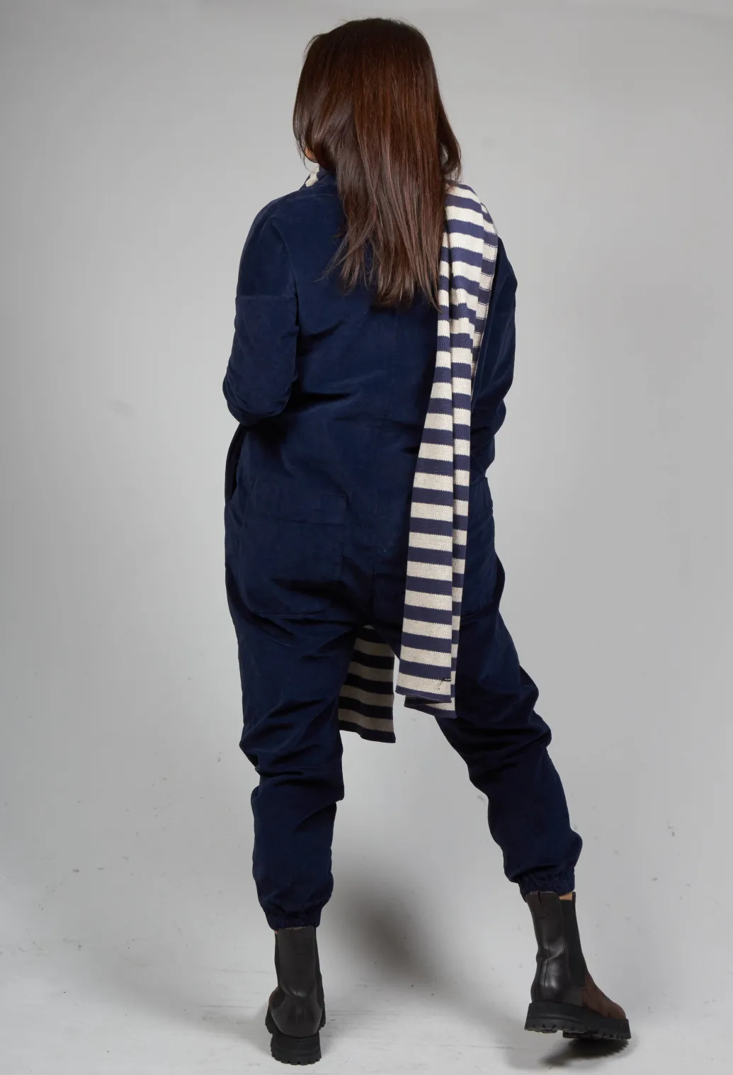 Velvet Jumpsuit in Navy