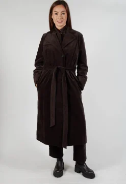 Velvet Long Coat in Chocolate