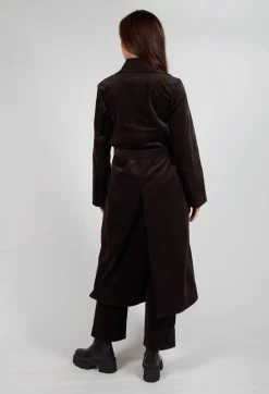 Velvet Long Coat in Chocolate