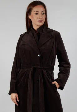 Velvet Long Coat in Chocolate