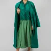 Velvet Long Coat in Green