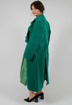 Velvet Long Coat in Green