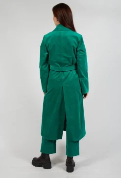 Velvet Long Coat in Green