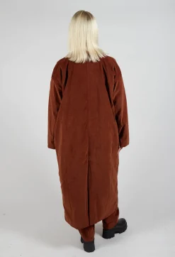 Velvet Long Coat in Rust