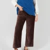 Velvet Pocket Detail Trousers in Marron