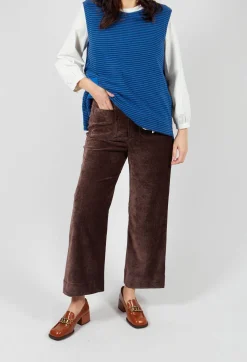 Velvet Pocket Detail Trousers in Marron