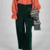Velvet Pocket Detail Trousers in Vert