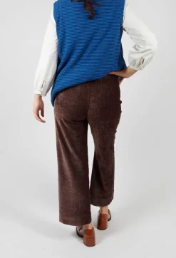 Velvet Pocket Detail Trousers in Marron