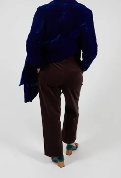 Velvet Straight Leg Trousers in Chocolate
