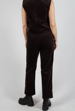 Velvet Straight Leg Trousers in Chocolate