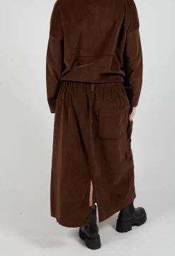 Velvet Wrap Skirt in Coffee