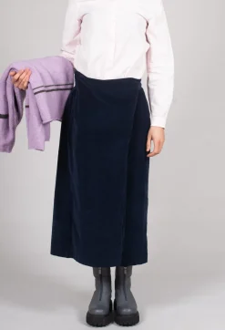 Velvet Wrap Skirt in Ink