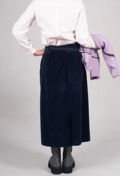 Velvet Wrap Skirt in Ink
