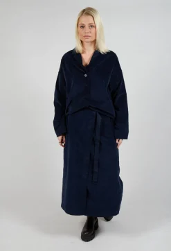 Velvet Wrap Skirt in Ink