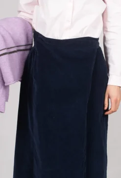 Velvet Wrap Skirt in Ink