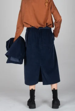 Velvet Wrap Skirt in Ink