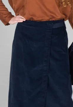 Velvet Wrap Skirt in Ink