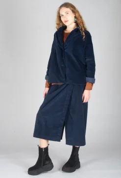Velvet Wrap Skirt in Ink
