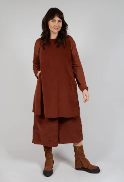 Velvet Wrap Skirt in Rust
