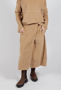 Velvet Wrap Skirt in Sugar