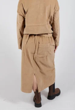 Velvet Wrap Skirt in Sugar