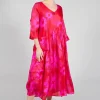 Venus Dress in Red and Fuschia
