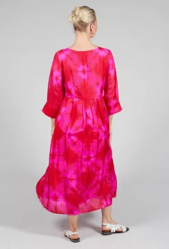 Venus Dress in Red and Fuschia