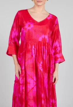 Venus Dress in Red and Fuschia