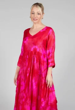 Venus Dress in Red and Fuschia