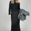 Verlaine Dual Fabric Dress in Noir