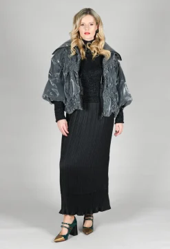Verlaine Dual Fabric Dress in Noir
