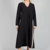 Vertical Stripe Dress in Black