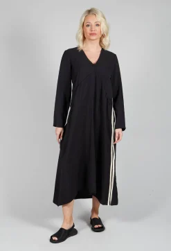 Vertical Stripe Dress in Black