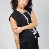 Vest Top in Black Print