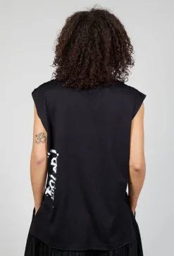 Vest Top in Black Print
