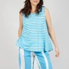 Vest Top with Drawstring Hem in Malibu Print