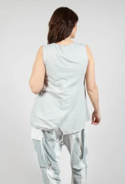 Vest Top with Drawstring Hem in Grey