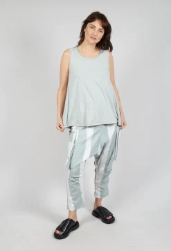 Vest Top with Drawstring Hem in Grey