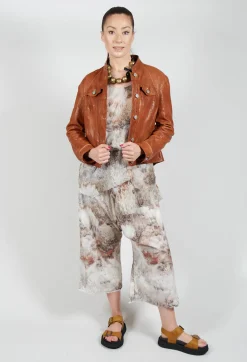 Vest Top with Raw Edges in Steppe Bronze