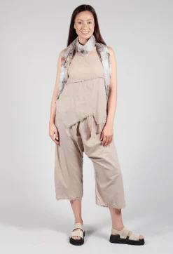Vest Top with Raw Edges in Greige