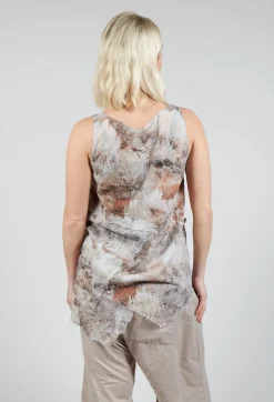 Vest Top with Raw Edges in Steppe Bronze