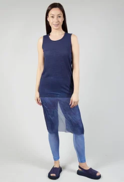 Vest with Silk Accent in Enzian Cloud