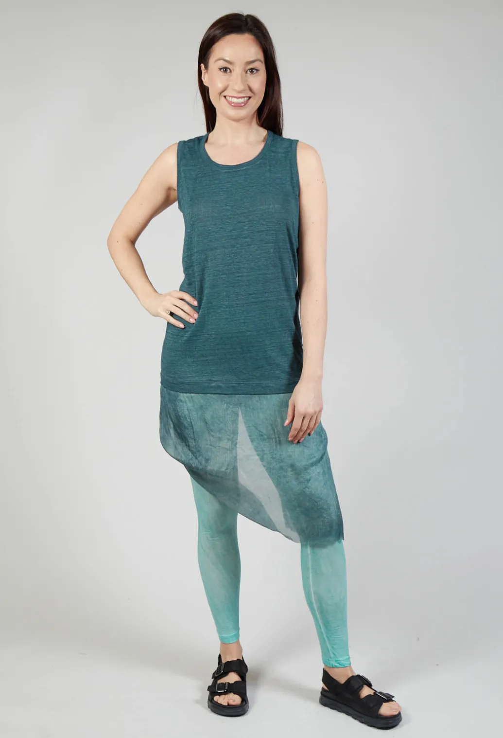 Vest with Silk Accent in Tulip Cloud
