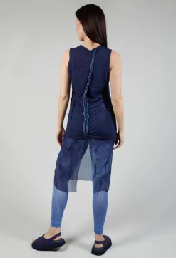 Vest with Silk Accent in Enzian Cloud