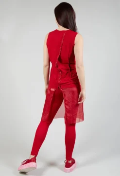 Vest with Silk Accent in Rose Cloud