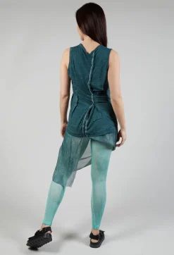 Vest with Silk Accent in Tulip Cloud