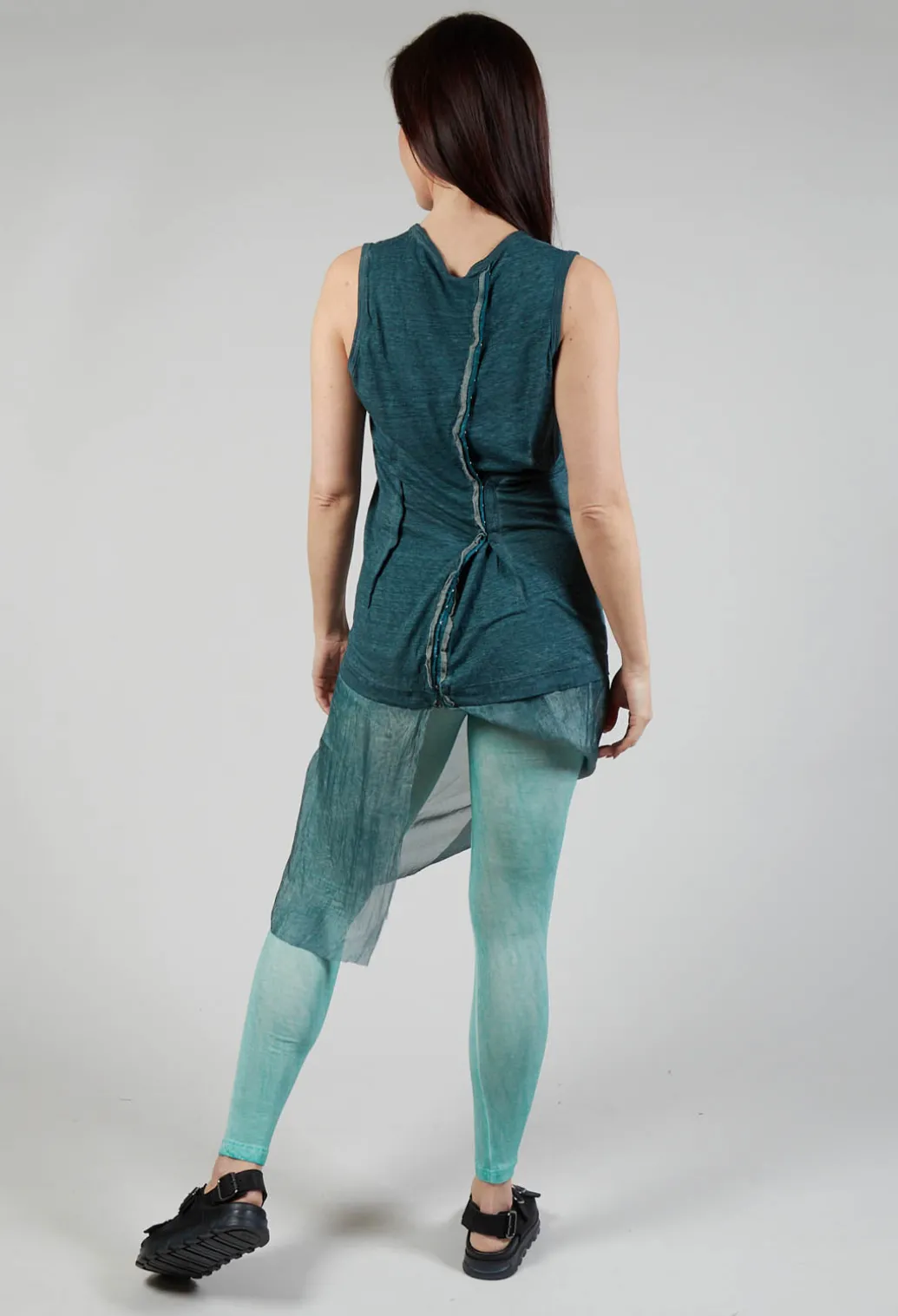 Vest with Silk Accent in Tulip Cloud