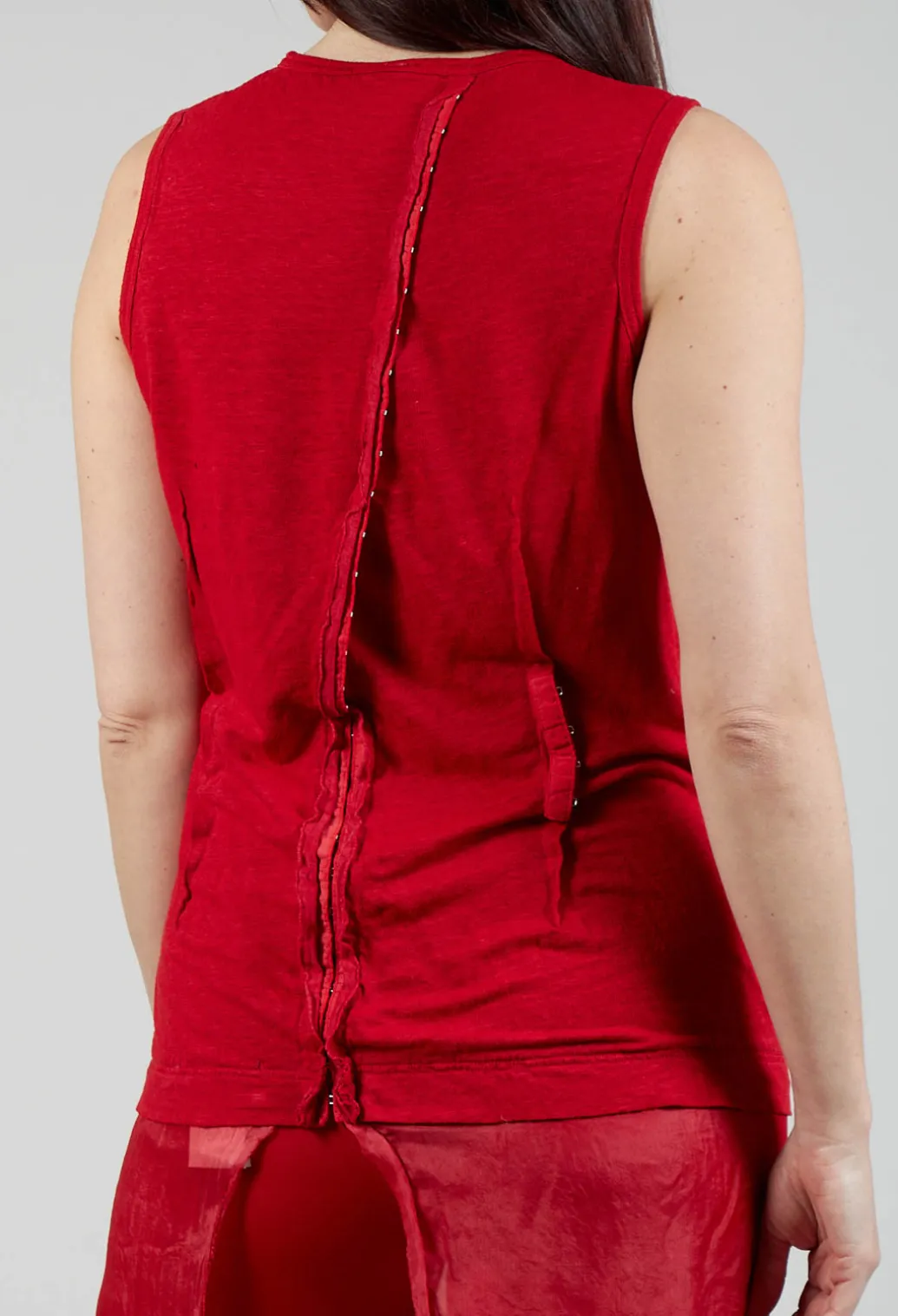 Vest with Silk Accent in Rose Cloud