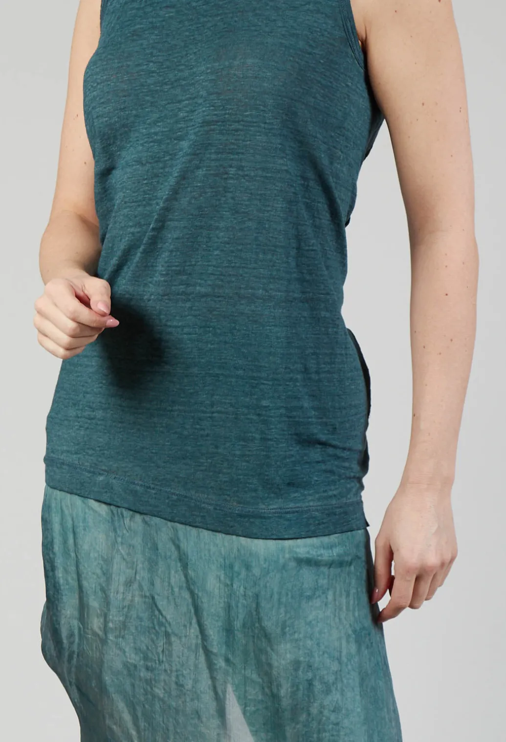 Vest with Silk Accent in Tulip Cloud