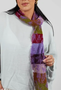 Vibrant Wool Scarf in Iris